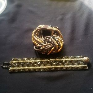 Lot of two beaded boho bracelets
